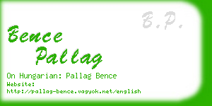 bence pallag business card